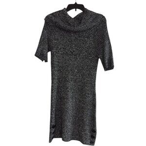 Sweater Dress - Black and White Knit - M